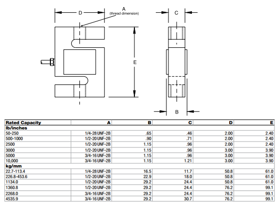 RL20000 SS-500lb產(chǎn)品尺寸圖 RL20000 SS-500lb產(chǎn)品尺寸圖