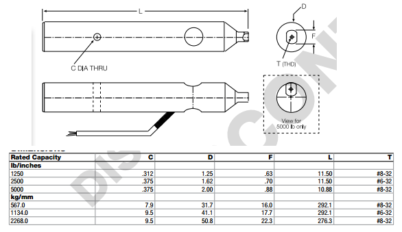RL75000SS-1250lb產(chǎn)品尺寸圖 RL75000SS-1250lb產(chǎn)品尺寸圖