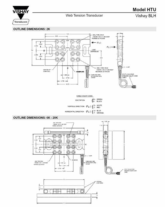 美國(guó)BLH HTU稱重傳感器尺寸 美國(guó)BLH HTU稱重傳感器尺寸