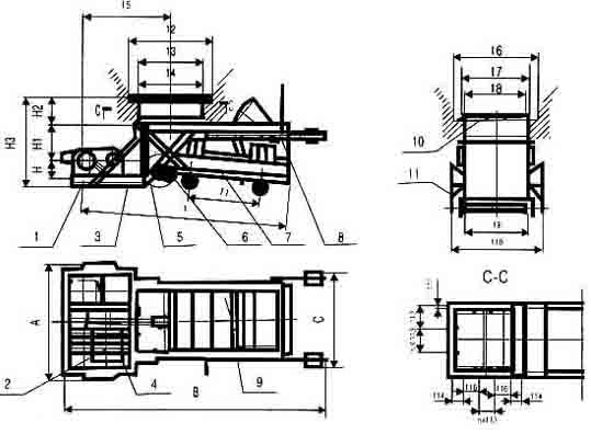 K型往復(fù)式給煤機(jī)技術(shù)參數(shù)圖 K型往復(fù)式給煤機(jī)技術(shù)參數(shù)圖