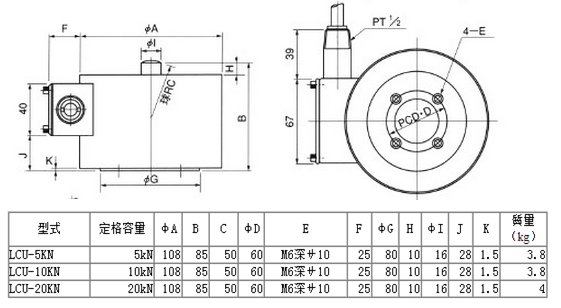 LCU-5KN產(chǎn)品尺寸圖 LCU-5KN產(chǎn)品尺寸圖