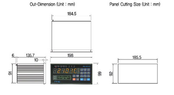 FS-2101C 稱重顯示儀表產(chǎn)品尺寸圖