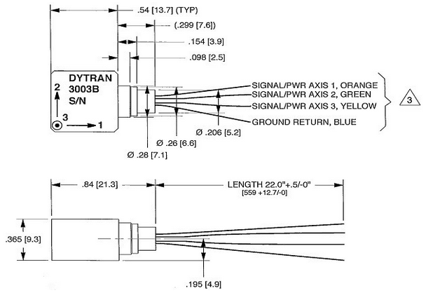 3003B加速度傳感器尺寸圖 3003B加速度傳感器尺寸圖