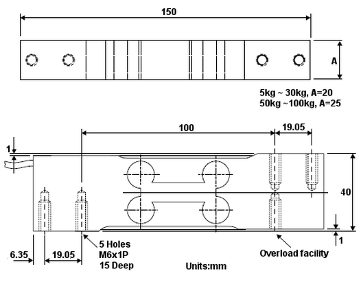 PT2000傳感器結構尺寸圖