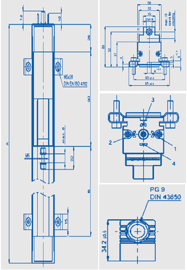 德國(guó)Novotechnik TLH系列直線位移傳感器尺寸圖