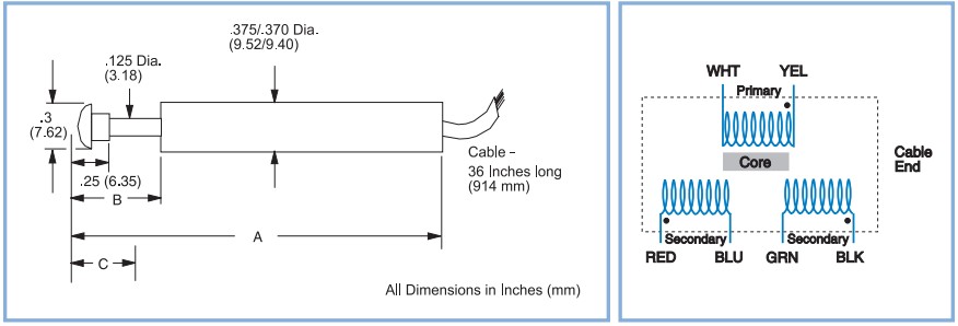 330直线式位移传感器尺寸图