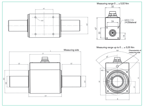 Model 8651扭矩傳感器結(jié)構(gòu)尺寸