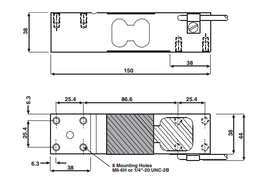 特迪亞1242-250Kg稱(chēng)重傳感器產(chǎn)品尺寸圖